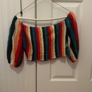 ❤️TCEC rainbow off shoulder top❤️